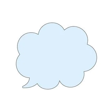Speech bubble with black outline isolated on white background Stock Illustration