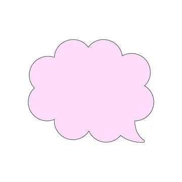 Speech bubble with black outline isolated on white background Stock Illustration