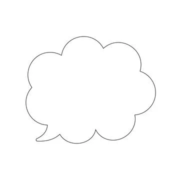 Speech bubble with black outline isolated on white background Stock Illustration