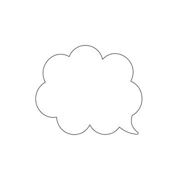Speech bubble with black outline isolated on white background Stock-Illustration