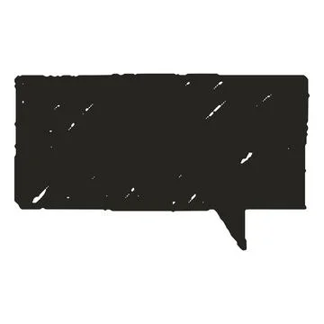 Speech bubble black silhouette, vector cartoon crayon communication frame 스톡 일러스트