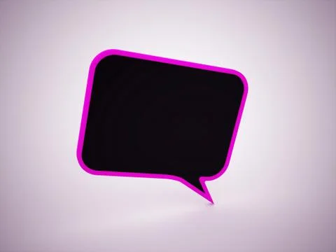 Speech bubble with black table on pink background Stock Illustration