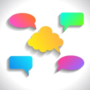 Speech bubble blank icons with shadow Stock Illustration