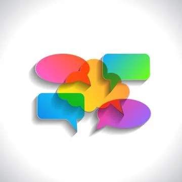 Speech bubble blank icons with shadow Stock Illustration