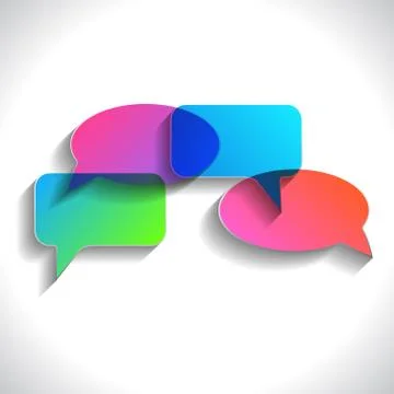 Speech bubble blank icons with shadow Stock Illustration