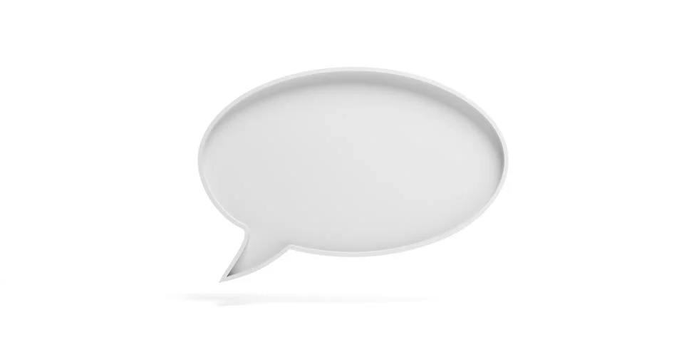 Speech bubble blank, single isolated against white background, copy space. Ch Stock Illustration