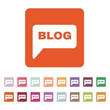 The speech bubble with a blog icon. Internet and forum, chat, online symbol Stock-Illustration