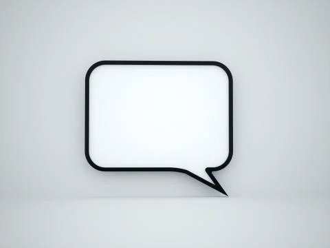 Speech bubble on blue background rendered Stock Illustration