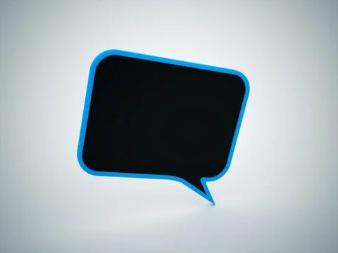 Speech bubble on blue concept rendered Stock Illustration