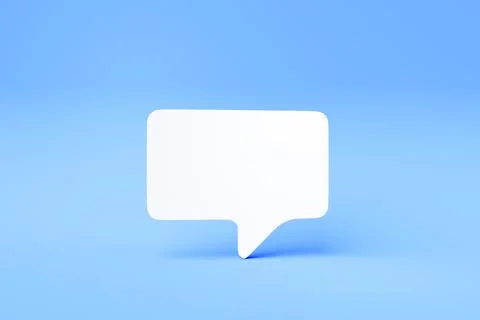Speech Bubble   on  blue  Isolated background. Quote box frame, post text quo Illustrazione stock