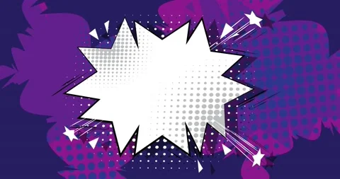 Speech Bubble on blue purple comic book background Stock Footage 169620160
