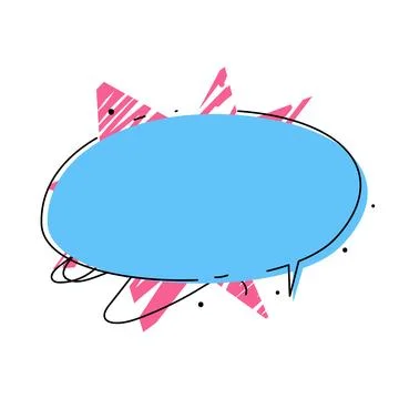 Speech bubble blue sticker. Grunge strokes background. Paper note for reminde Stock Illustration