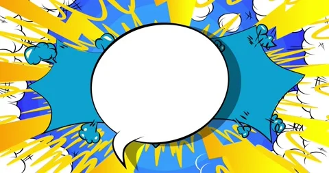 Speech bubble on blue yellow background Stock Footage 171493531