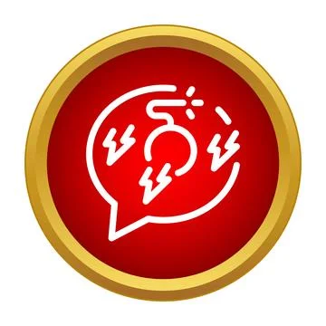 Speech bubble with bomb icon representing conflict and anger Stockillustratie