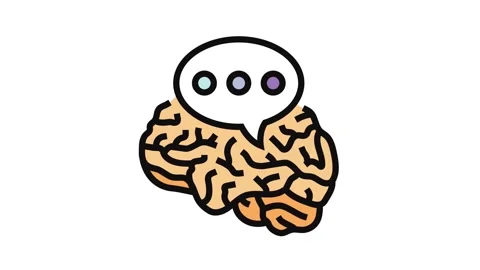 Speech bubble brainstorm color icon animation Stock Footage 326110263