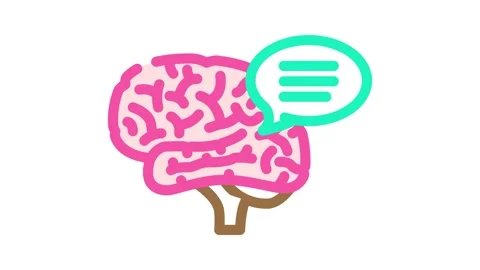 Speech bubble brainstorm color icon animation Stock Footage 327261922