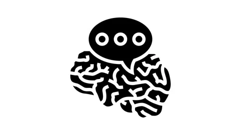 Speech bubble brainstorm glyph icon animation Stock Footage 326147400