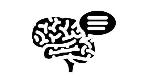Speech bubble brainstorm glyph icon animation Stock Footage 326738548