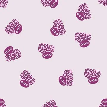Speech bubble brainstorm glyph seamless pattern Stock Illustration