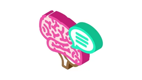 Speech bubble brainstorm isometric icon animation Stock Footage 327283344
