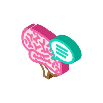 Speech bubble brainstorm isometric icon vector illustration Illustrazione stock