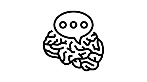 Speech bubble brainstorm line icon animation Stock Footage 326127399