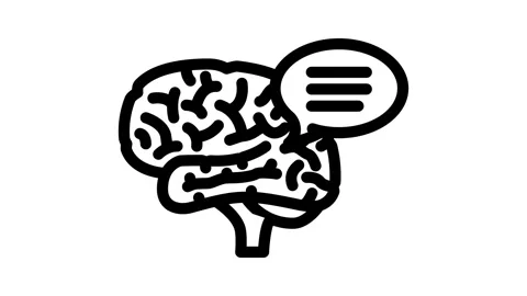 Speech bubble brainstorm line icon animation Stock Footage 326754097