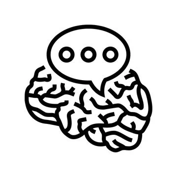 Speech bubble brainstorm line icon vector illustration 库存插图