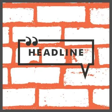 Speech bubble on a brick wall background Stock Illustration