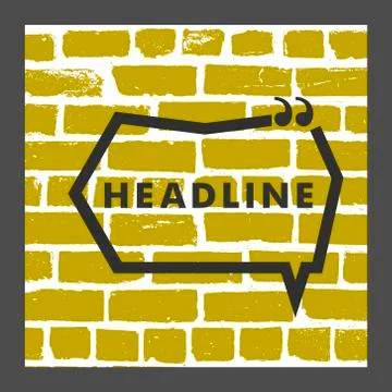 Speech bubble on a brick wall background Stock Illustration