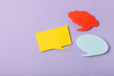 Speech bubble on a bright colored background. 스톡 사진