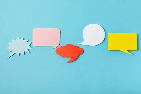 Speech bubble on a bright colored background. 스톡 사진