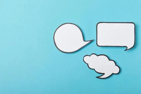 Speech bubble on a bright colored background. 스톡 사진