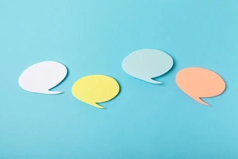 Speech bubble on a bright colored background. 스톡 사진