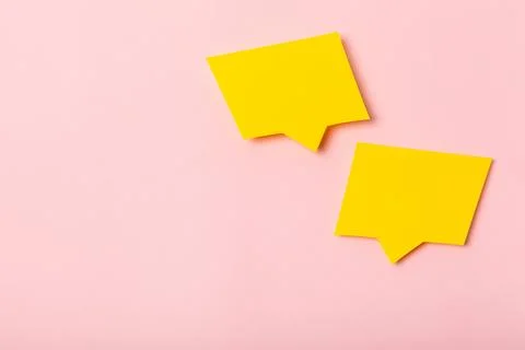 Speech bubble on a bright colored background. 스톡 사진