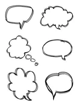 Speech bubble with brush stroke isolated on white background Stock Photos