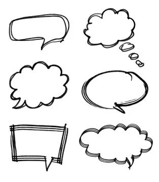 Speech bubble with brush stroke isolated on white background Stock Photos