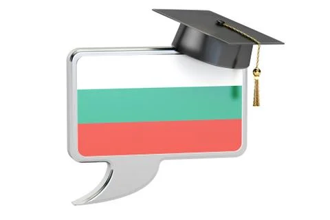 Speech bubble with Bulgarian flag learning concept 3D rendering イラスト素材