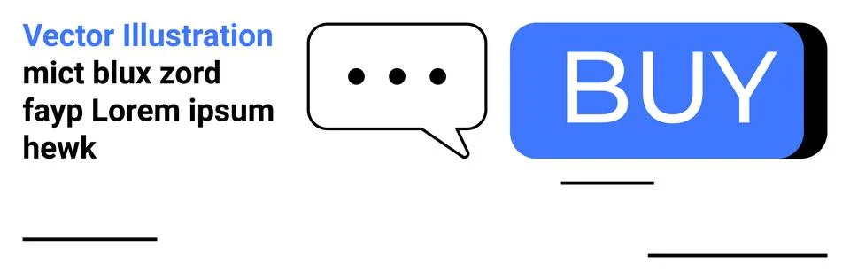 Speech bubble, BUY button. Ideal for online shopping, user interface, digital Stock Illustration