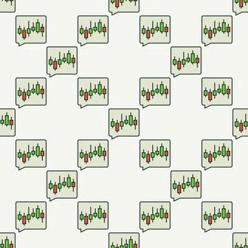 Speech Bubble with Candlestick Chart vector Traders Chat colored seamless p.. イラスト素材