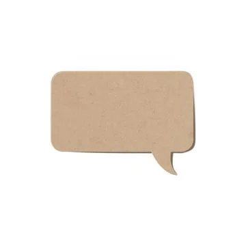 Speech bubble cardboard textured, vector rectangle text bubble shape cut from Stock Illustration