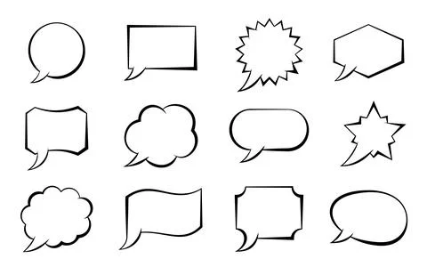 Speech bubble cartoon balloon web dialog frame set Stock-Illustration