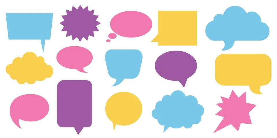 Speech bubble. Cartoon comic talk , chat comment and dialogue shape. Vector s Illustrazione stock