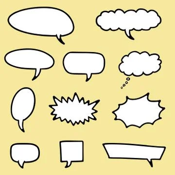 Speech bubble cartoon style set - vector illustration elements. Stock Illustration