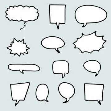 Speech bubble cartoon style set - vector illustration elements. イラスト素材