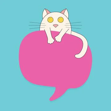 Speech bubble with cat illustrations. Banners, price tags, stickers, posters Stock Illustration