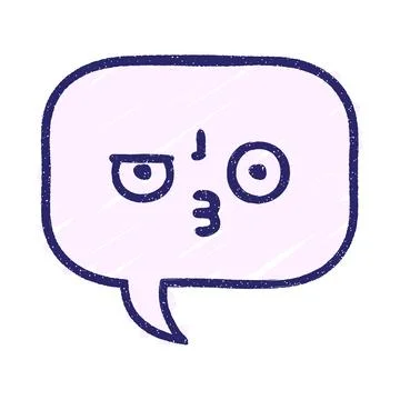 Speech Bubble Chalk Drawing in bright neon color Stock Illustration