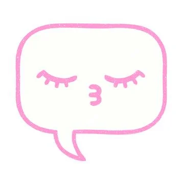 Speech Bubble Chalk Drawing in bright neon color Stock Illustration