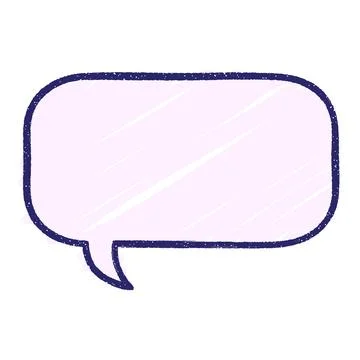 Speech Bubble Chalk Drawing in bright neon color Stock Illustration