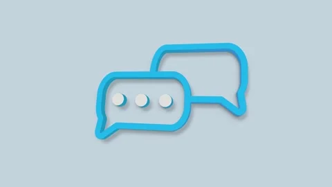 Speech bubble chat 3d icon isolated on blue background. Message icon Stock Footage 156898255